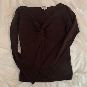 MaxMara Knit Long Sleeve Knotted Top